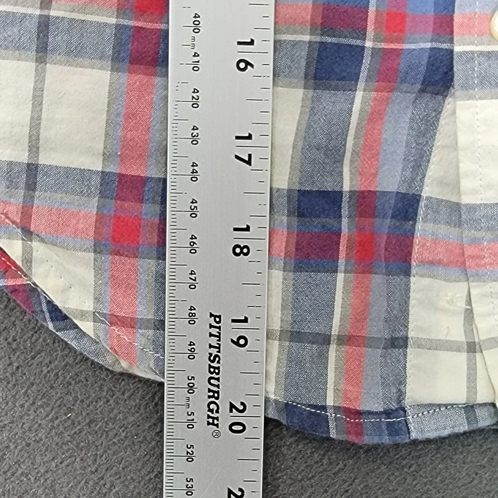 EUC Ralph Lauren Boys Plaid Short Sleeve Button Down Shirt Size 6 Blue Red White